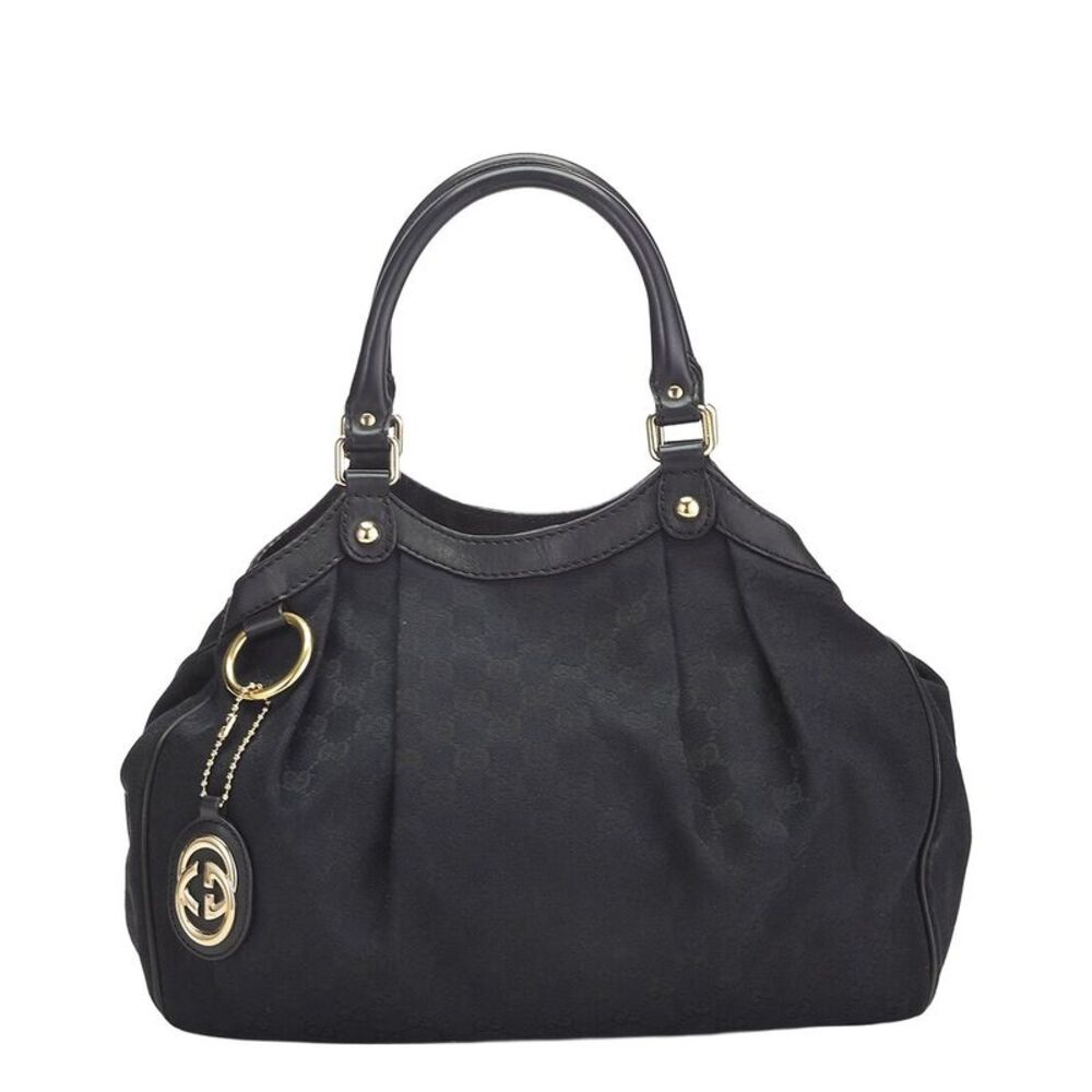 Gucci Black Canvas & Leather Sukey Tote (Authentic Pre-Loved)